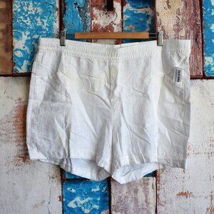 Women's Old Navy High-Waisted Linen-Blend Shorts 3.5" Inseam XLARGE Calla Lily
